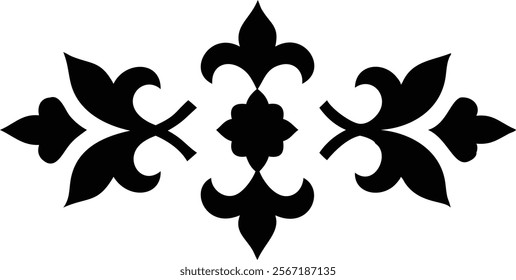 Decorative Eastern Design Elements - Laser Cut Black Silhouettes.Perfect for engraving, laser cutting, and crafting projects. Ideal for creative professionals and hobbyists.