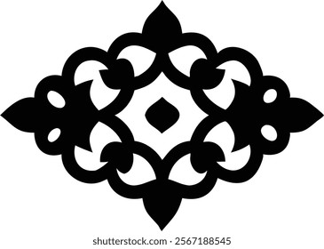 Decorative Eastern Design Elements - Laser Cut Black Silhouettes.Perfect for engraving, laser cutting, and crafting projects. Ideal for creative professionals and hobbyists.