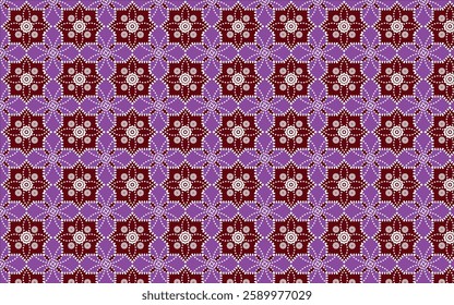 Decorative eastern design elements. Paper cut mandala flower and seamless pattern. Ornament in asian style. Islamic floral decor and template print for wallpaper, card.