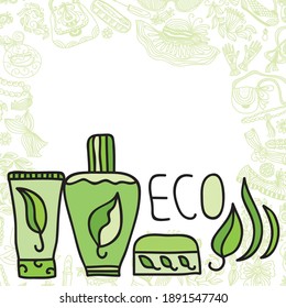 Decorative eco cosmetics. Vector illustration