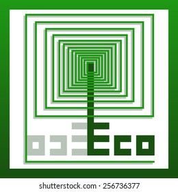 Decorative eco emblem or poster (card) of world and environmental protection