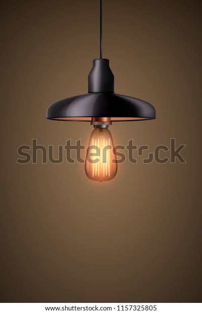 Decorative Edison Light Bulb Retro Design Stock Vektorgrafik