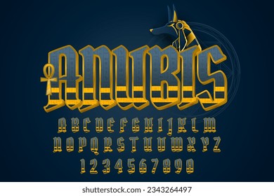 anubis modificable decorativo con diseño vectorial de efecto de texto en el tobillo