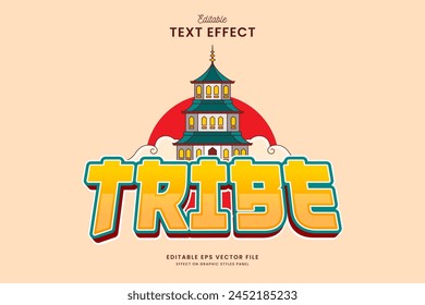 decorative editable asian tribe text effect vector design