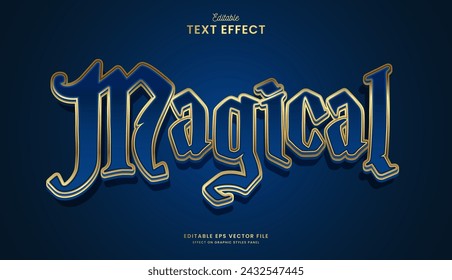 decorative editable blue magical text effect vector design