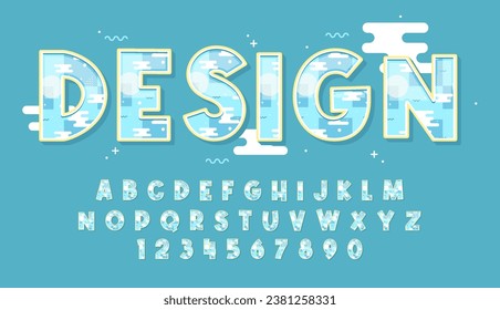 decorative editable blue memphis text effect vector design