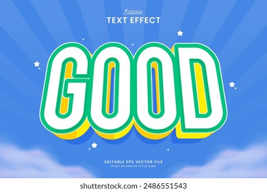 decorative editable bold good text effect vector design