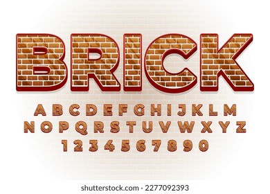 decorative editable brick text effect vector design