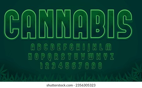 decorative editable cannabis text effect vector design