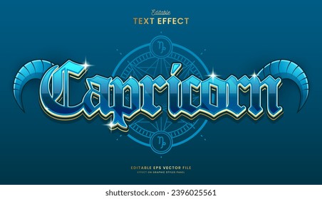 decorative editable capricorn text effect vector design