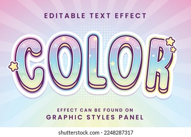 diseño vectorial de efecto de texto de color modificable decorativo