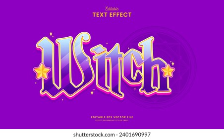 decorative editable colorful witch text effect vector design