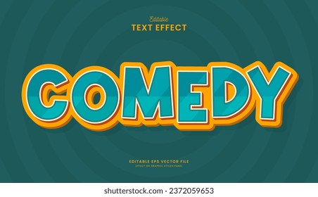 decorative editable comedy green comic text effect vector design