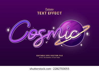 decorative editable cosmic text effect vector design