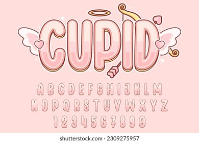 decorative editable cupid text effect vector design