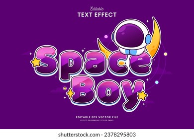 decorative editable cute astronaut text effect vector design