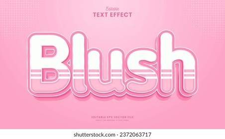 decorative editable cute pink blush text effect vector design