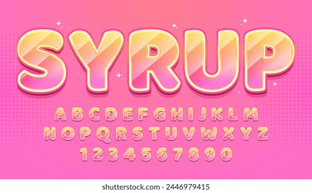 decorative editable cute pink syrup text effect vector design