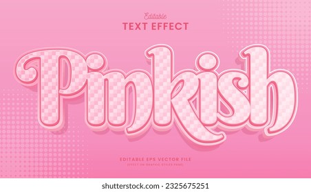 decorative editable cute pinkish text effect vector design