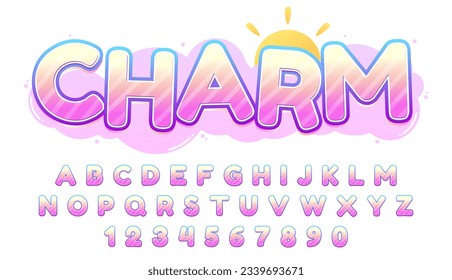 decorative editable cute rainbow pastel text effect vector design