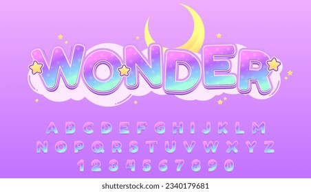 decorative editable cute rainbow pastel text effect vector design
