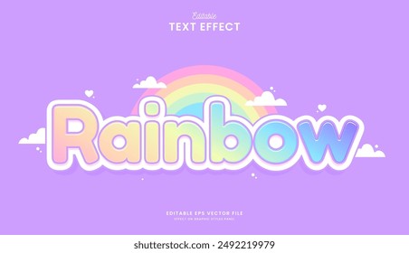 decorative editable cute rainbow text effect vector design