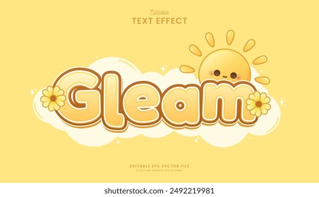 diseño decorativo editable lindo del Vector del efecto del brillo del sol