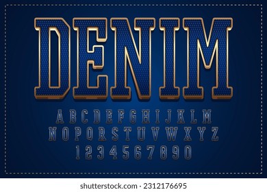 decorative editable denim text effect vector design