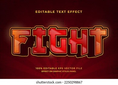 decorative editable fight text effect vector design