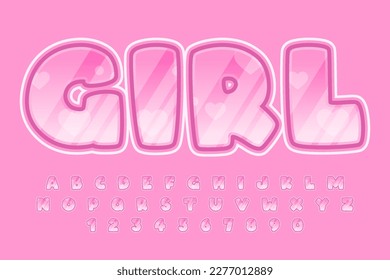 diseño vectorial de efecto de texto de chica editable decorativo