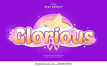 decorative editable glorious star text effect vector design