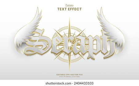 decorative editable golden angel text effect vector design