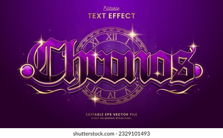 decorative editable golden chronos text effect vector design