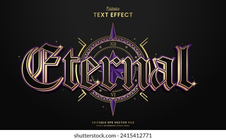 decorative editable golden eternal time text effect vector design