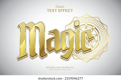 decorative editable golden magic text effect vector design