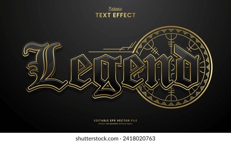 decorative editable golden nordic legend text effect vector design
