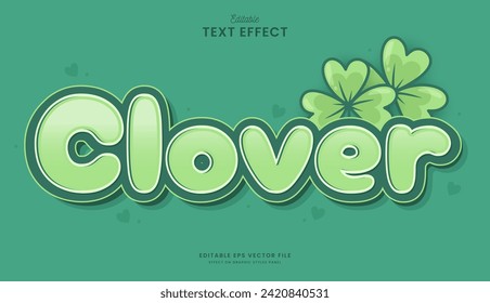 decorative editable green clover text effect vector design