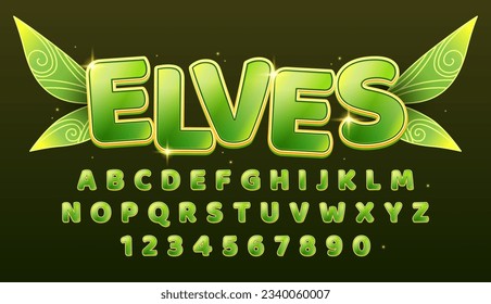 decorative editable green elves text effect vector design