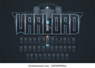 decorative editable hammer warlord text effect vector design