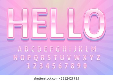 decorative editable hello text effect vector design