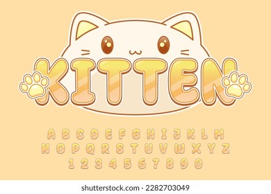 decorative editable kitten text effect vector design