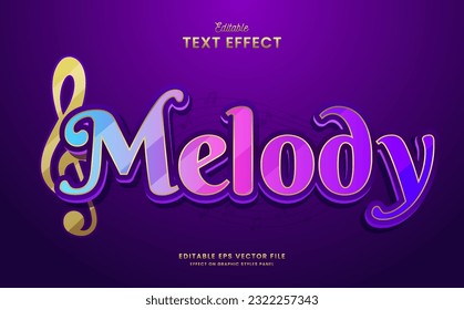 decorative editable melody text effect vector design