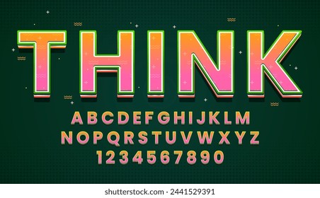 decorative editable memphis text effect vector design