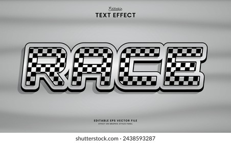 decorative editable monochrome race text effect vector design