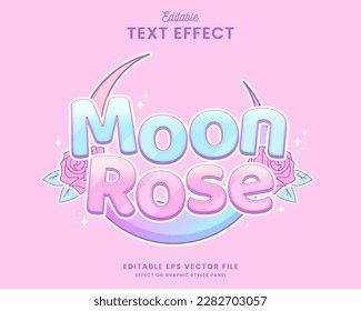 decorative editable moon rose text effect vector design