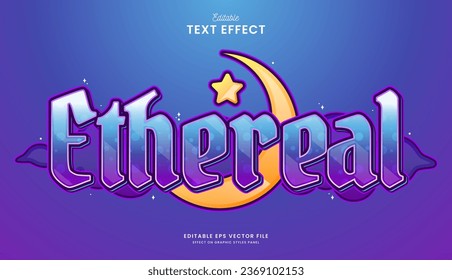 decorative editable moon and star text effect vector design