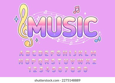 decorative editable music text effect vector design