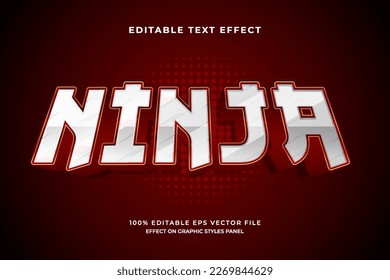 decorative editable ninja text effect vector design