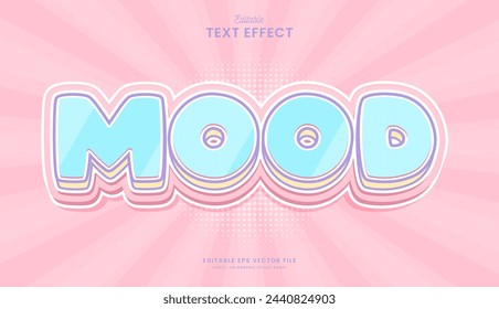 decorative editable pastel pink mood text effect vector design