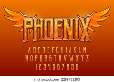 decorative editable phoenix text effect vector design